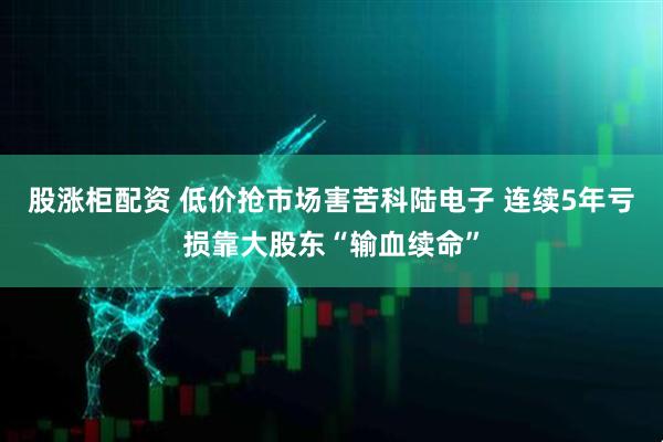 股涨柜配资 低价抢市场害苦科陆电子 连续5年亏损靠大股东“输血续命”