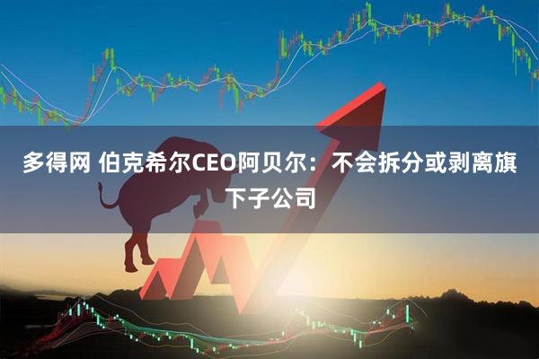 多得网 伯克希尔CEO阿贝尔：不会拆分或剥离旗下子公司